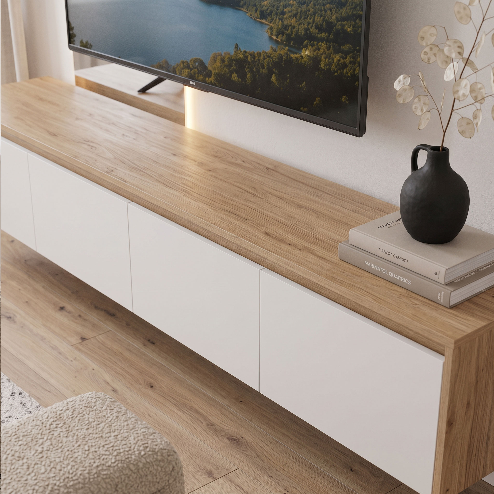 Meja TV Custom Minimalis Modern Finishing HPL & Duco - Image 4