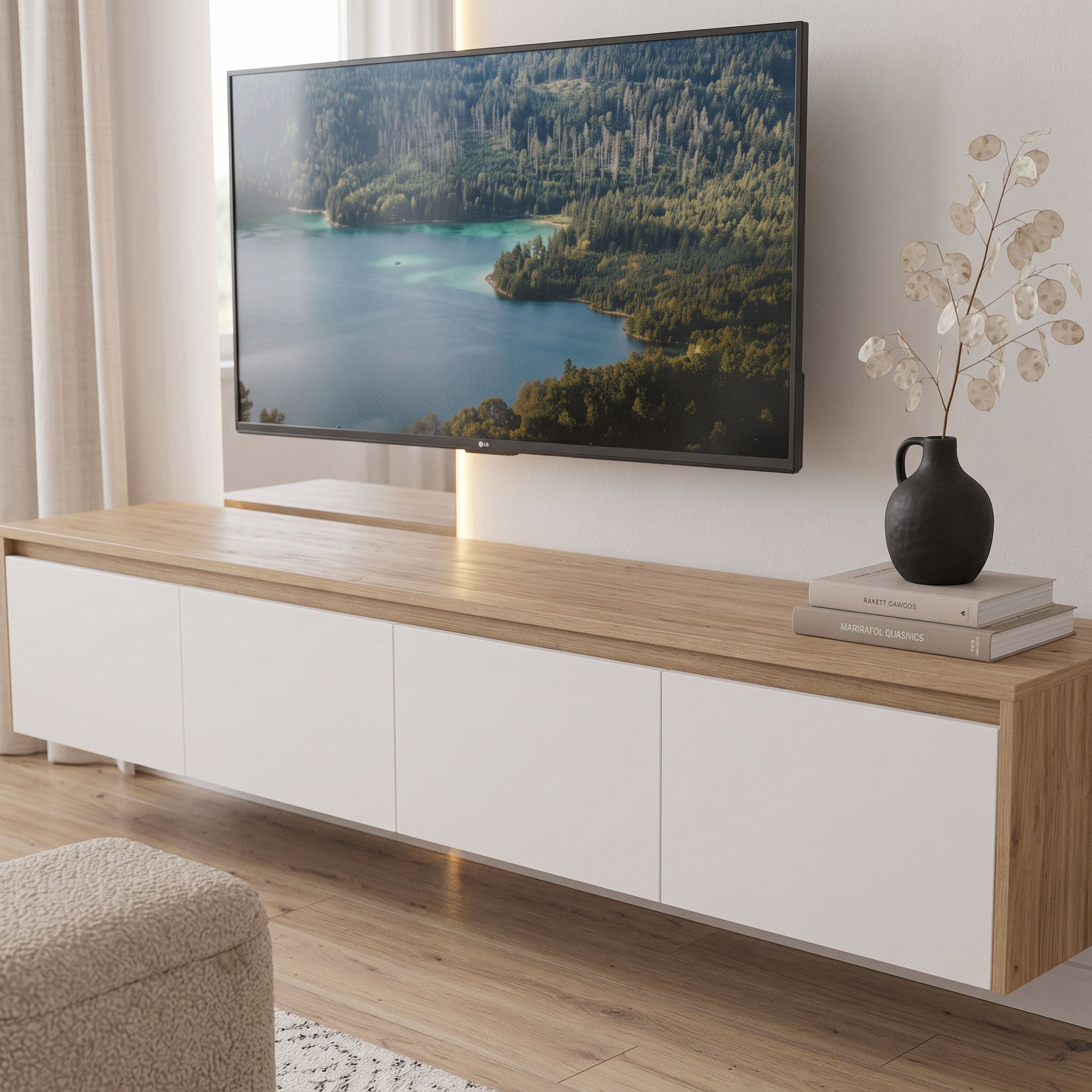 Meja TV Custom Minimalis Modern Finishing HPL & Duco - Image 2