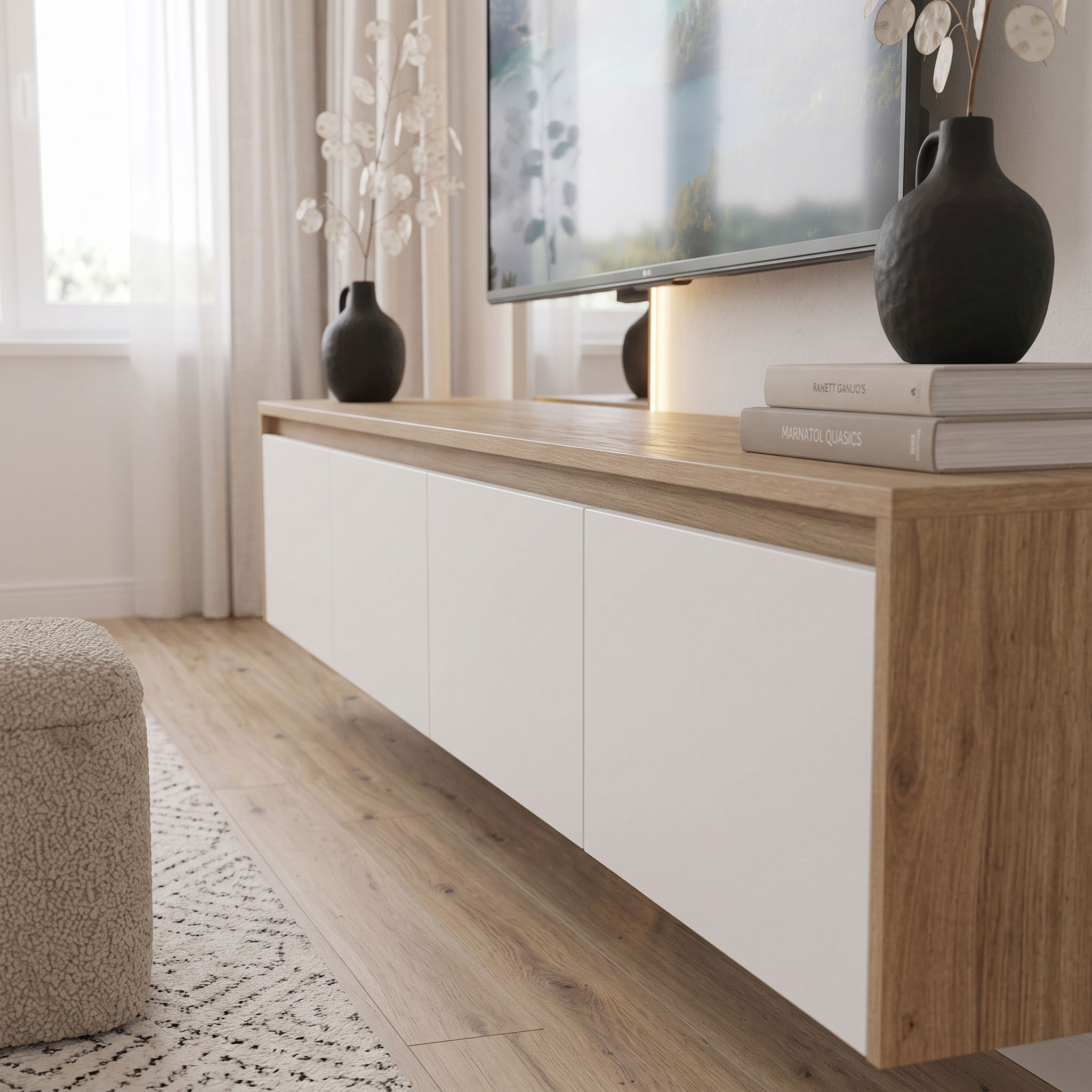 Meja TV Custom Minimalis Modern Finishing HPL & Duco - Image 3