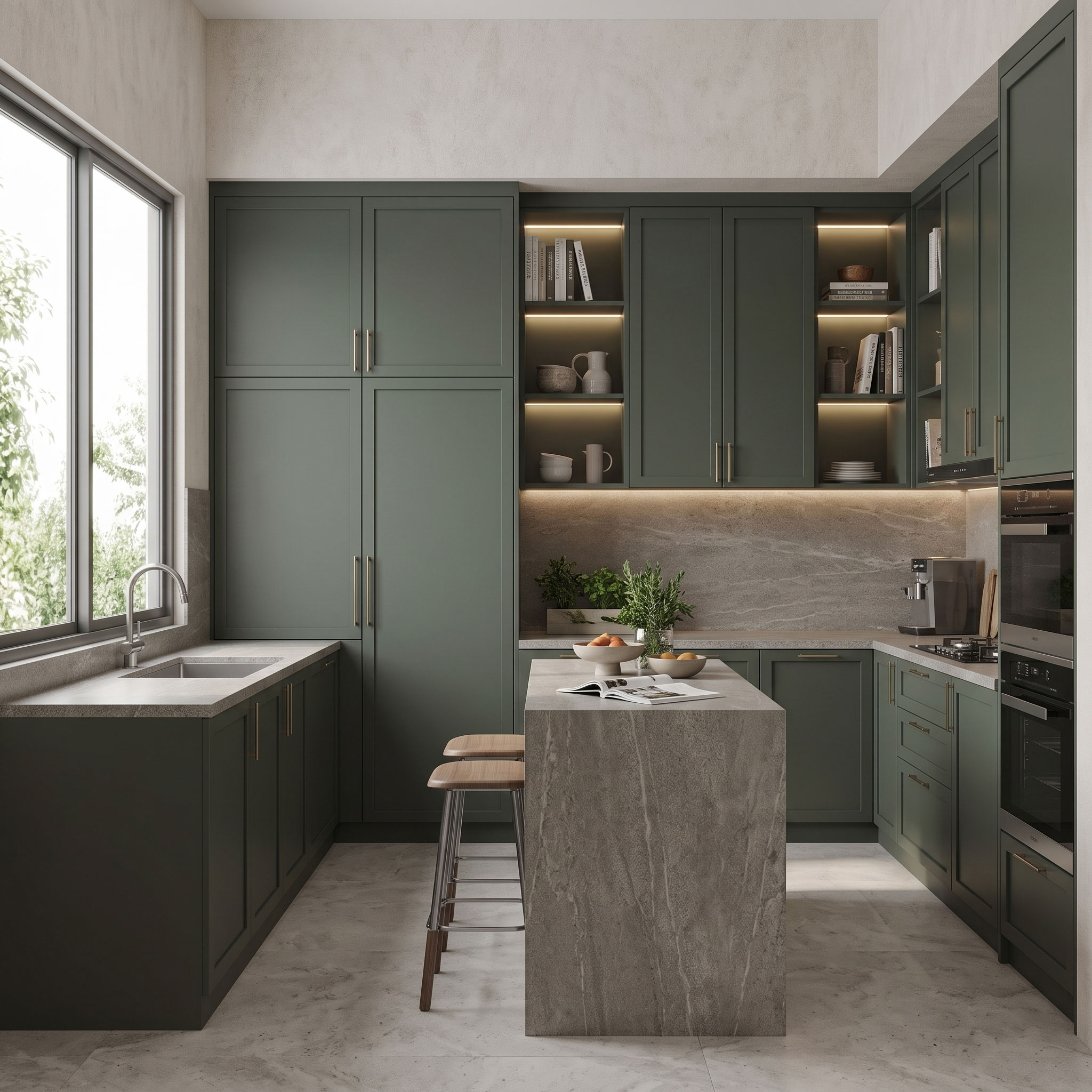 Kitchen Set Custom Minimalis Finishing HPL (Free Rak Piring & Rak Sendok)